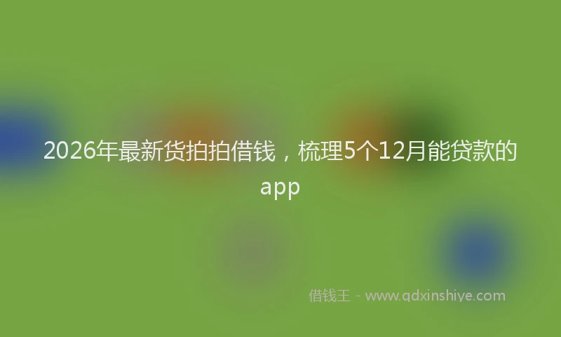 2026年最新货拍拍借钱，梳理5个12月能贷款的app