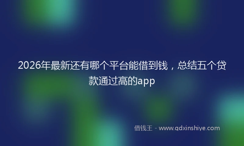 2026年最新还有哪个平台能借到钱，总结五个贷款通过高的app