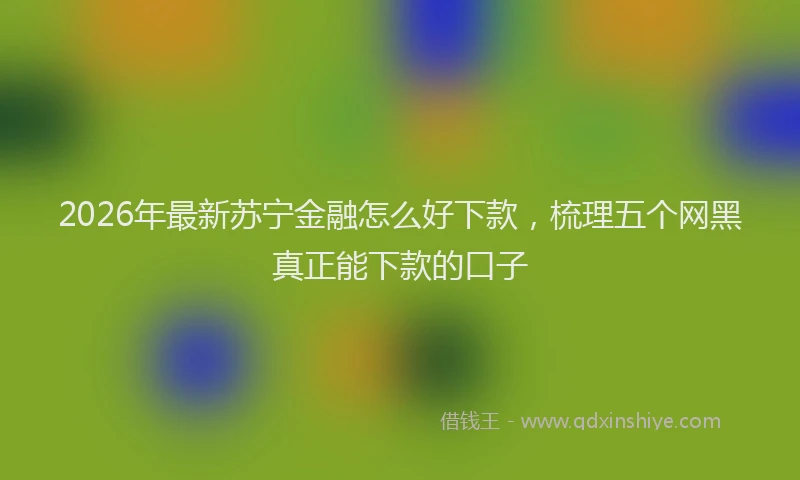 2026年最新苏宁金融怎么好下款，梳理五个网黑真正能下款的口子