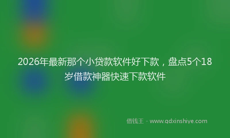 2026年最新那个小贷款软件好下款，盘点5个18岁借款神器快速下款软件