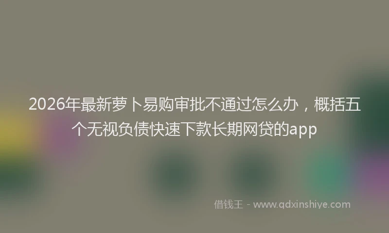 2026年最新萝卜易购审批不通过怎么办，概括五个无视负债快速下款长期网贷的app