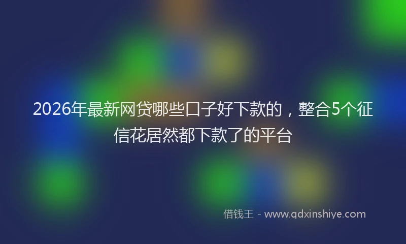 2026年最新网贷哪些口子好下款的，整合5个征信花居然都下款了的平台
