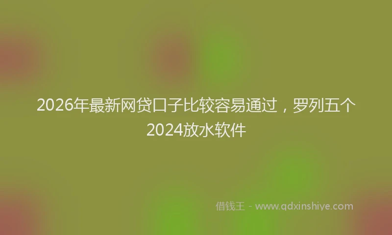 2026年最新网贷口子比较容易通过，罗列五个2024放水软件