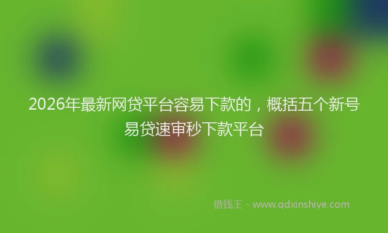 2026年最新网贷平台容易下款的，概括五个新号易贷速审秒下款平台
