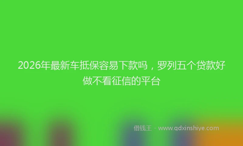 2026年最新车抵保容易下款吗，罗列五个贷款好做不看征信的平台