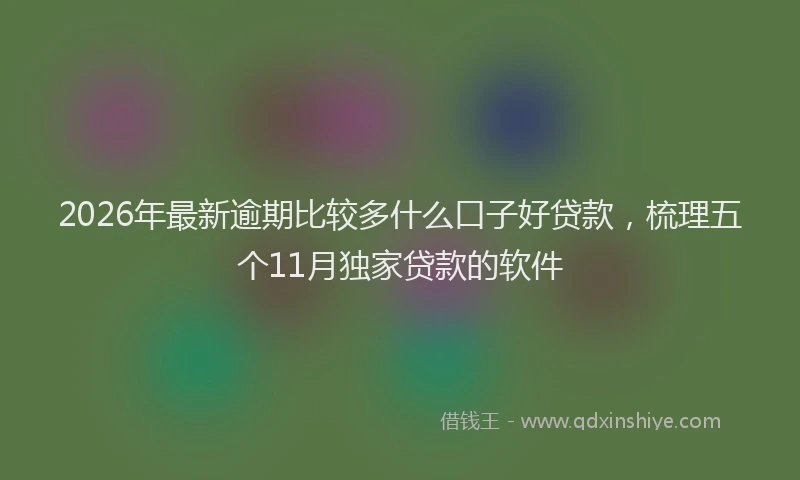 2026年最新逾期比较多什么口子好贷款，梳理五个11月独家贷款的软件