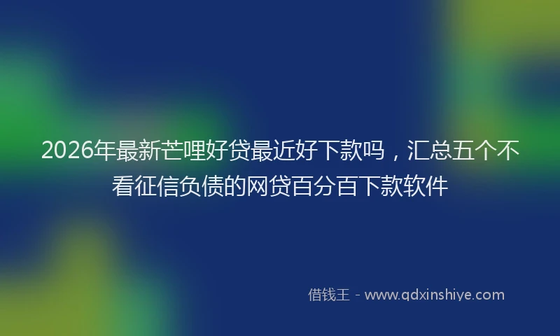 2026年最新芒哩好贷最近好下款吗，汇总五个不看征信负债的网贷百分百下款软件