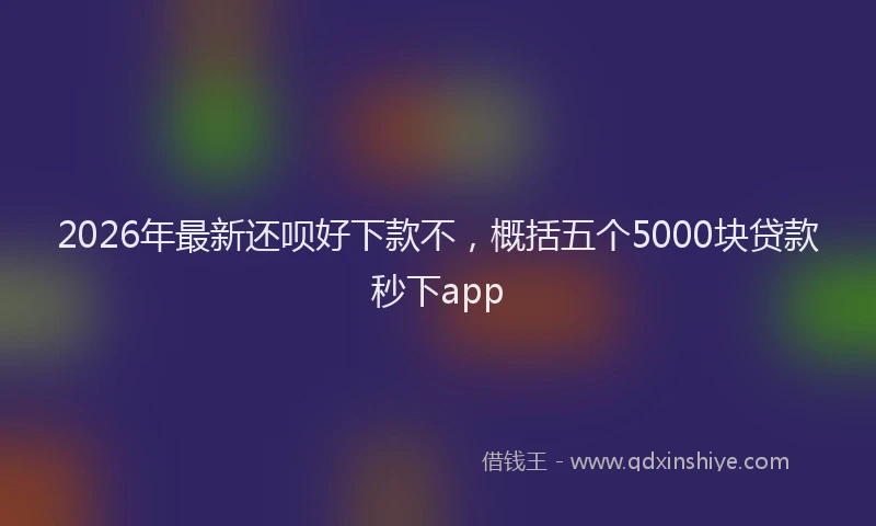 2026年最新还呗好下款不，概括五个5000块贷款秒下app