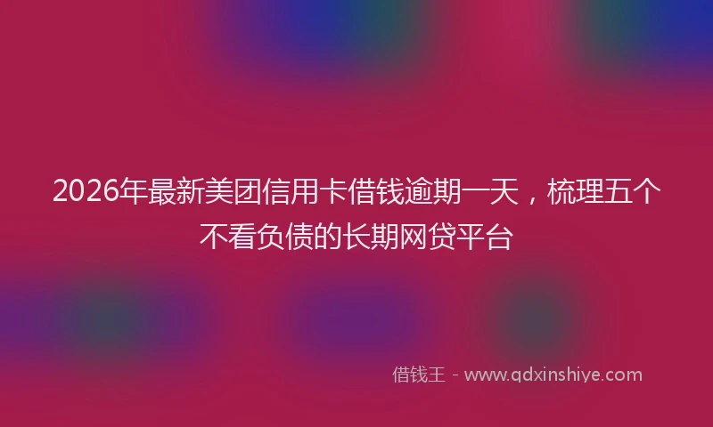 2026年最新美团信用卡借钱逾期一天，梳理五个不看负债的长期网贷平台