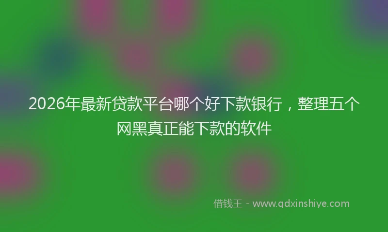 2026年最新贷款平台哪个好下款银行，整理五个网黑真正能下款的软件