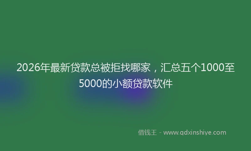 2026年最新贷款总被拒找哪家，汇总五个1000至5000的小额贷款软件