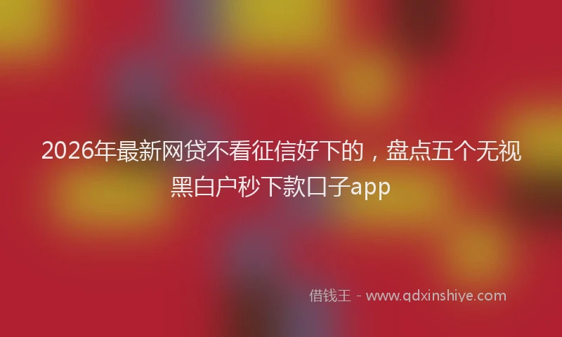 2026年最新网贷不看征信好下的，盘点五个无视黑白户秒下款口子app