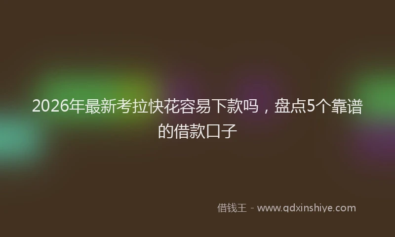 2026年最新考拉快花容易下款吗，盘点5个靠谱的借款口子