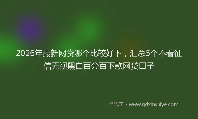2026年最新网贷哪个比较好下，汇总5个不看征信无视黑白百分百下款网贷口子