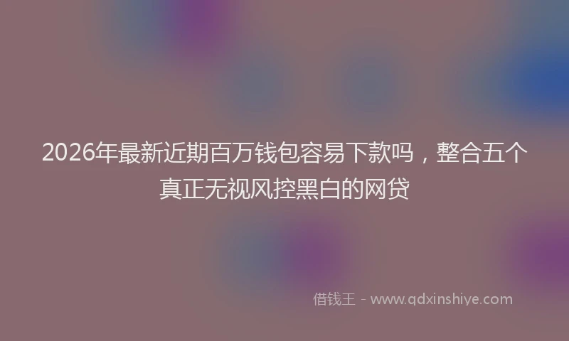 2026年最新近期百万钱包容易下款吗，整合五个真正无视风控黑白的网贷