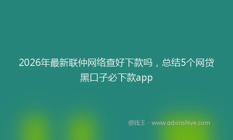 2026年最新联仲网络查好下款吗，总结5个网贷黑口子必下款app