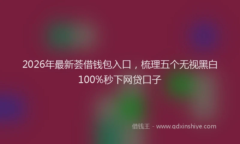 2026年最新荟借钱包入口，梳理五个无视黑白100%秒下网贷口子