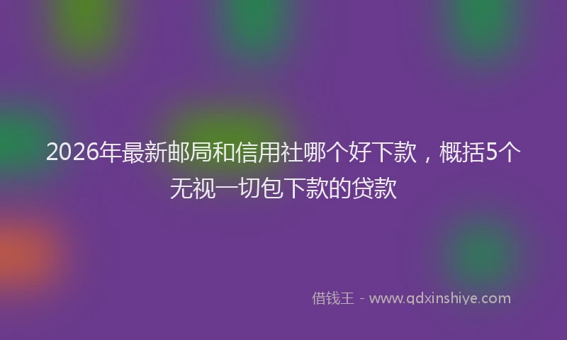 2026年最新邮局和信用社哪个好下款，概括5个无视一切包下款的贷款