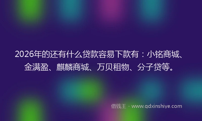 2026年的还有什么贷款容易下款有：小铭商城、金满盈、麒麟商城、万贝租物、分子贷等。