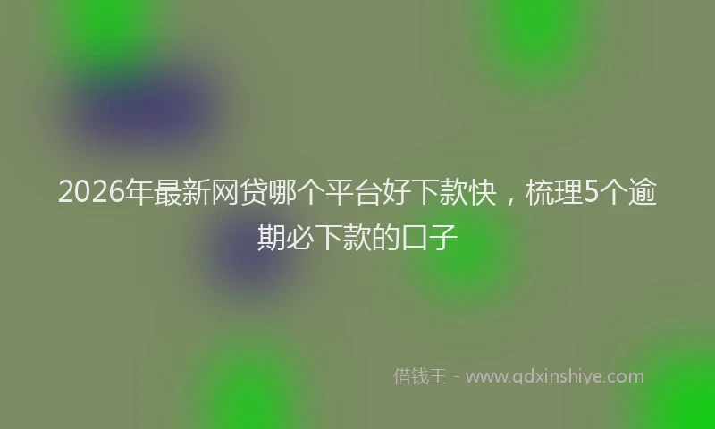 2026年最新网贷哪个平台好下款快，梳理5个逾期必下款的口子