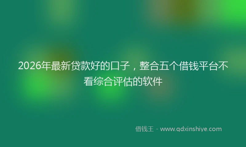 2026年最新贷款好的口子，整合五个借钱平台不看综合评估的软件