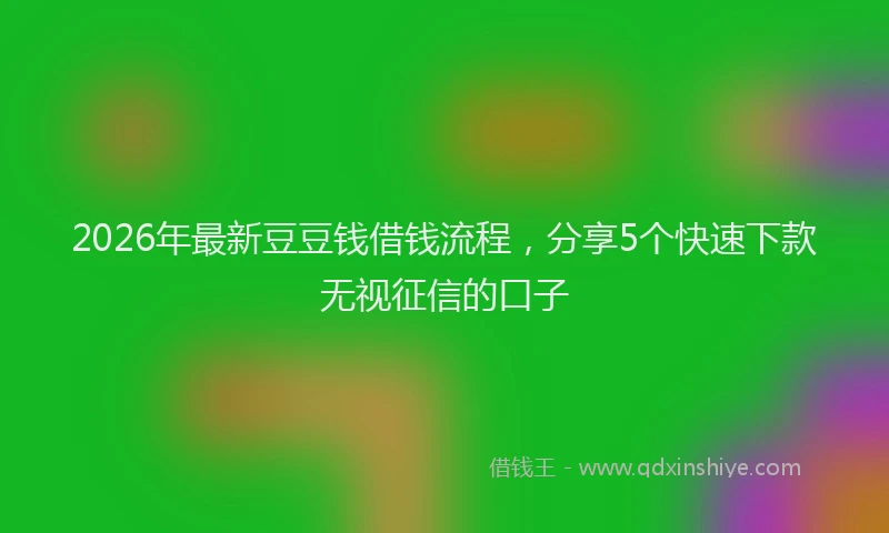 2026年最新豆豆钱借钱流程，分享5个快速下款无视征信的口子