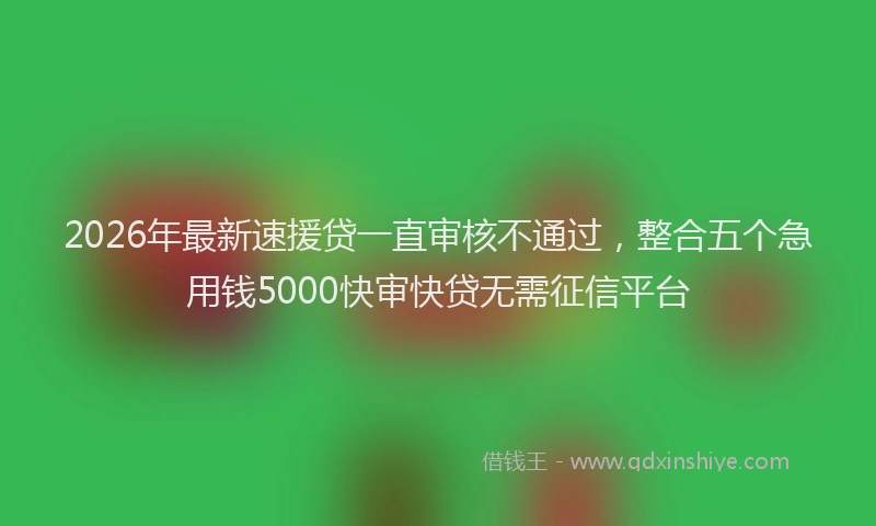 2026年最新速援贷一直审核不通过，整合五个急用钱5000快审快贷无需征信平台