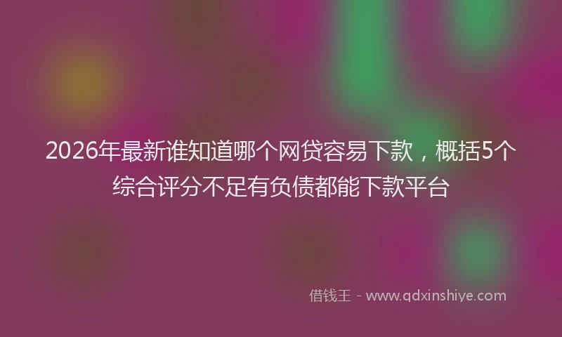2026年最新谁知道哪个网贷容易下款，概括5个综合评分不足有负债都能下款平台