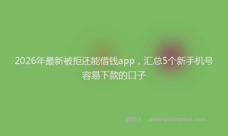 2026年最新被拒还能借钱app，汇总5个新手机号容易下款的口子