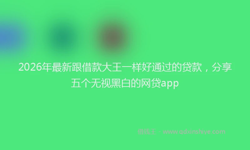 2026年最新跟借款大王一样好通过的贷款，分享五个无视黑白的网贷app