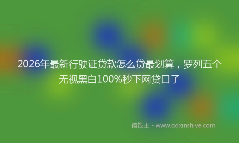 2026年最新行驶证贷款怎么贷最划算，罗列五个无视黑白100%秒下网贷口子