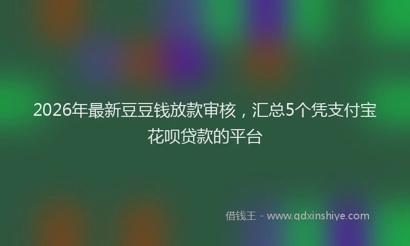 2026年最新豆豆钱放款审核，汇总5个凭支付宝花呗贷款的平台
