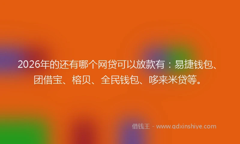 2026年的还有哪个网贷可以放款有：易捷钱包、团借宝、榕贝、全民钱包、哆来米贷等。