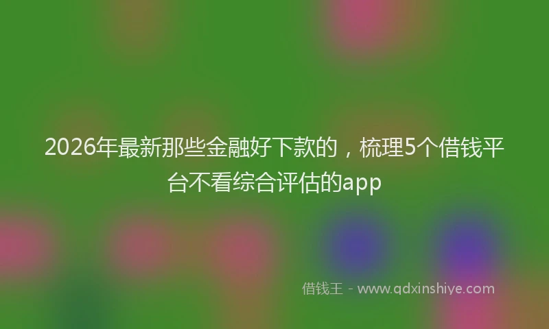2026年最新那些金融好下款的，梳理5个借钱平台不看综合评估的app