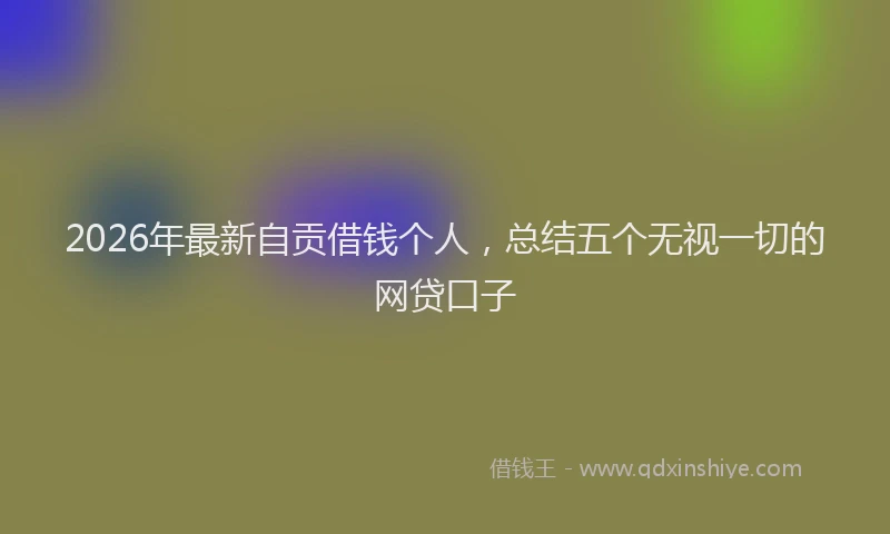 2026年最新自贡借钱个人，总结五个无视一切的网贷口子