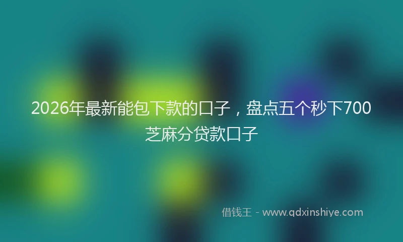 2026年最新能包下款的口子，盘点五个秒下700芝麻分贷款口子