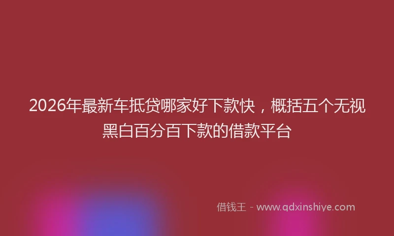 2026年最新车抵贷哪家好下款快，概括五个无视黑白百分百下款的借款平台