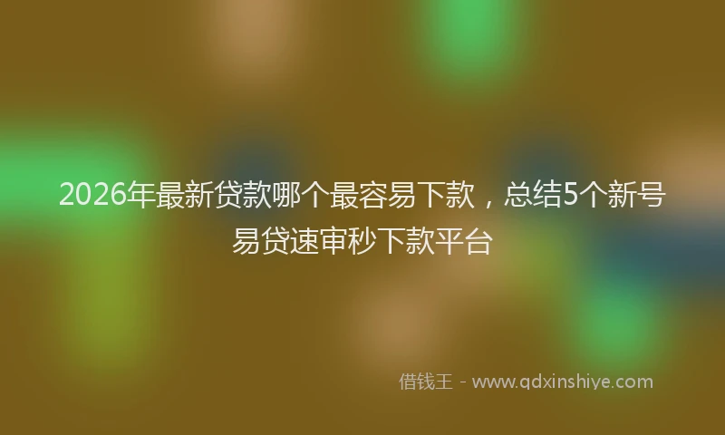 2026年最新贷款哪个最容易下款，总结5个新号易贷速审秒下款平台