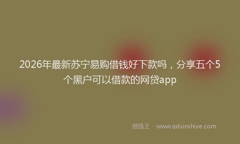 2026年最新苏宁易购借钱好下款吗，分享五个5个黑户可以借款的网贷app