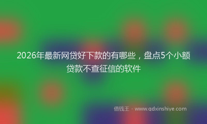 2026年最新网贷好下款的有哪些，盘点5个小额贷款不查征信的软件