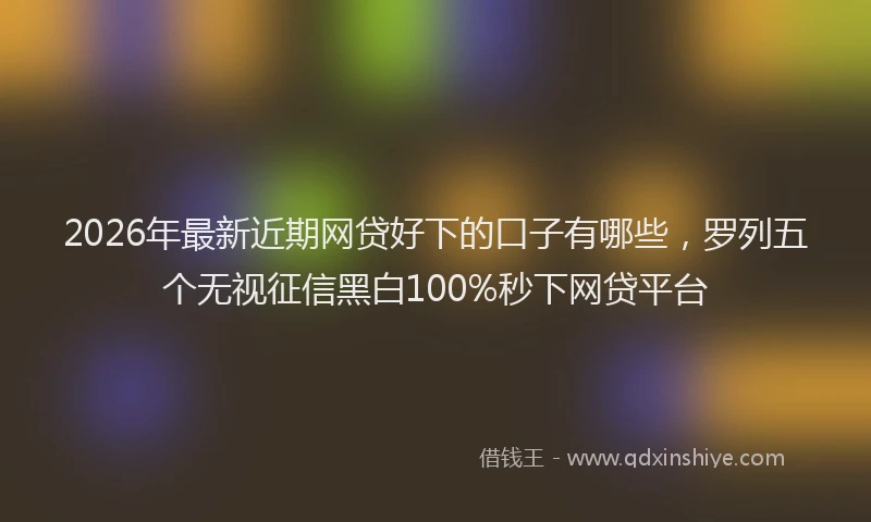 2026年最新近期网贷好下的口子有哪些，罗列五个无视征信黑白100%秒下网贷平台