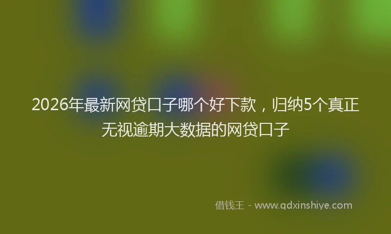 2026年最新网贷口子哪个好下款，归纳5个真正无视逾期大数据的网贷口子