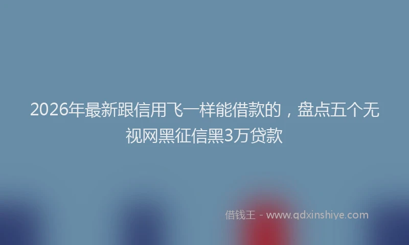 2026年最新跟信用飞一样能借款的，盘点五个无视网黑征信黑3万贷款