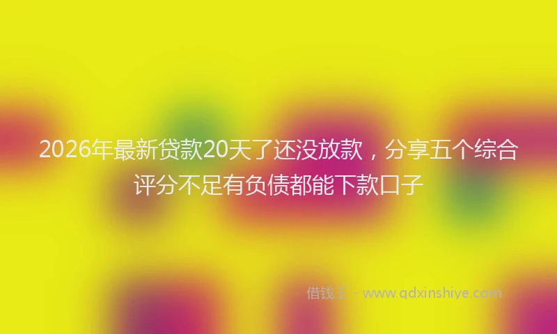 2026年最新贷款20天了还没放款，分享五个综合评分不足有负债都能下款口子