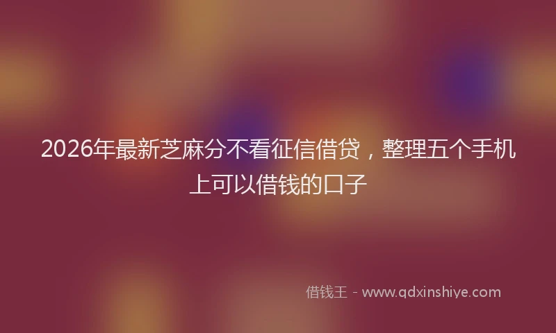 2026年最新芝麻分不看征信借贷，整理五个手机上可以借钱的口子