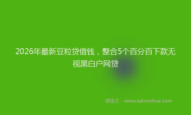 2026年最新豆粒贷借钱，整合5个百分百下款无视黑白户网贷