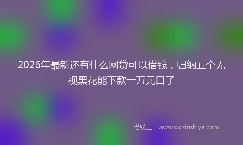 2026年最新还有什么网贷可以借钱，归纳五个无视黑花能下款一万元口子