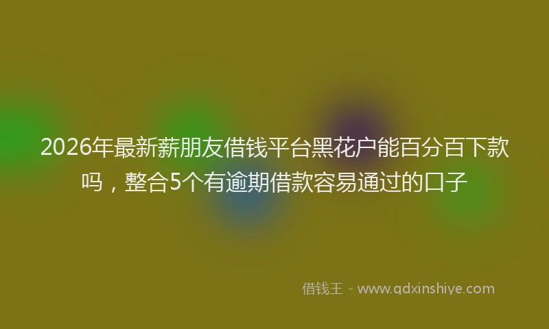 2026年最新薪朋友借钱平台黑花户能百分百下款吗，整合5个有逾期借款容易通过的口子