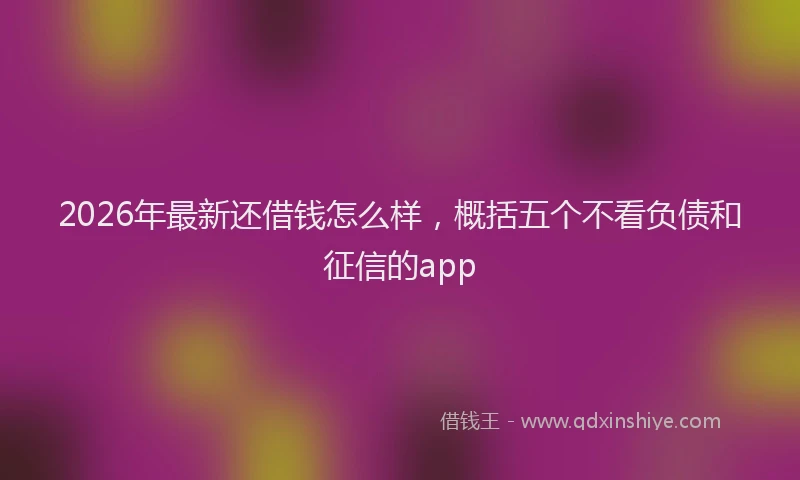 2026年最新还借钱怎么样，概括五个不看负债和征信的app