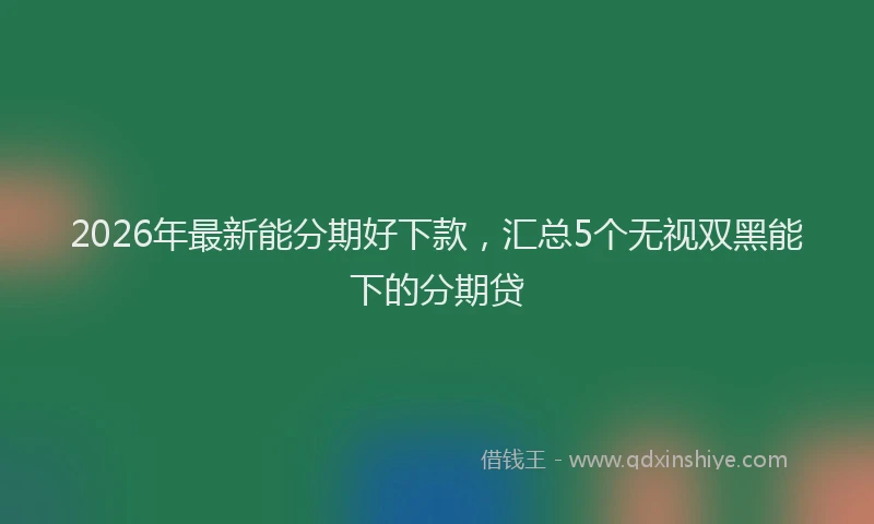 2026年最新能分期好下款，汇总5个无视双黑能下的分期贷